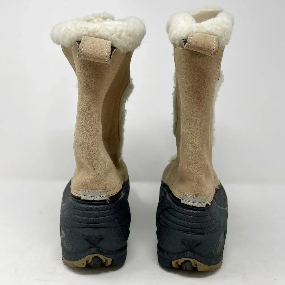 Columbia Tan Powder Bunny Snow Boots Youth 6 Zip